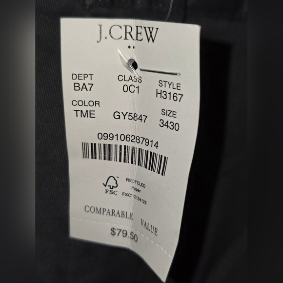 J.Crew Slim Flex Chino Pants 34x30 Charcoal Gray Mens - Picture 3 of 9